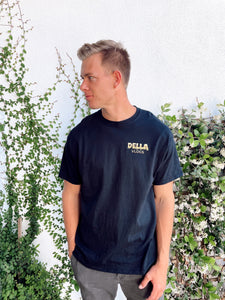 Black T-Shirt with Small Gold Logo