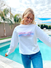 Load image into Gallery viewer, White Crewneck with Pink Neon Logo
