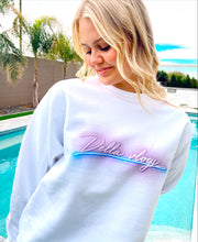 Load image into Gallery viewer, White Crewneck with Pink Neon Logo
