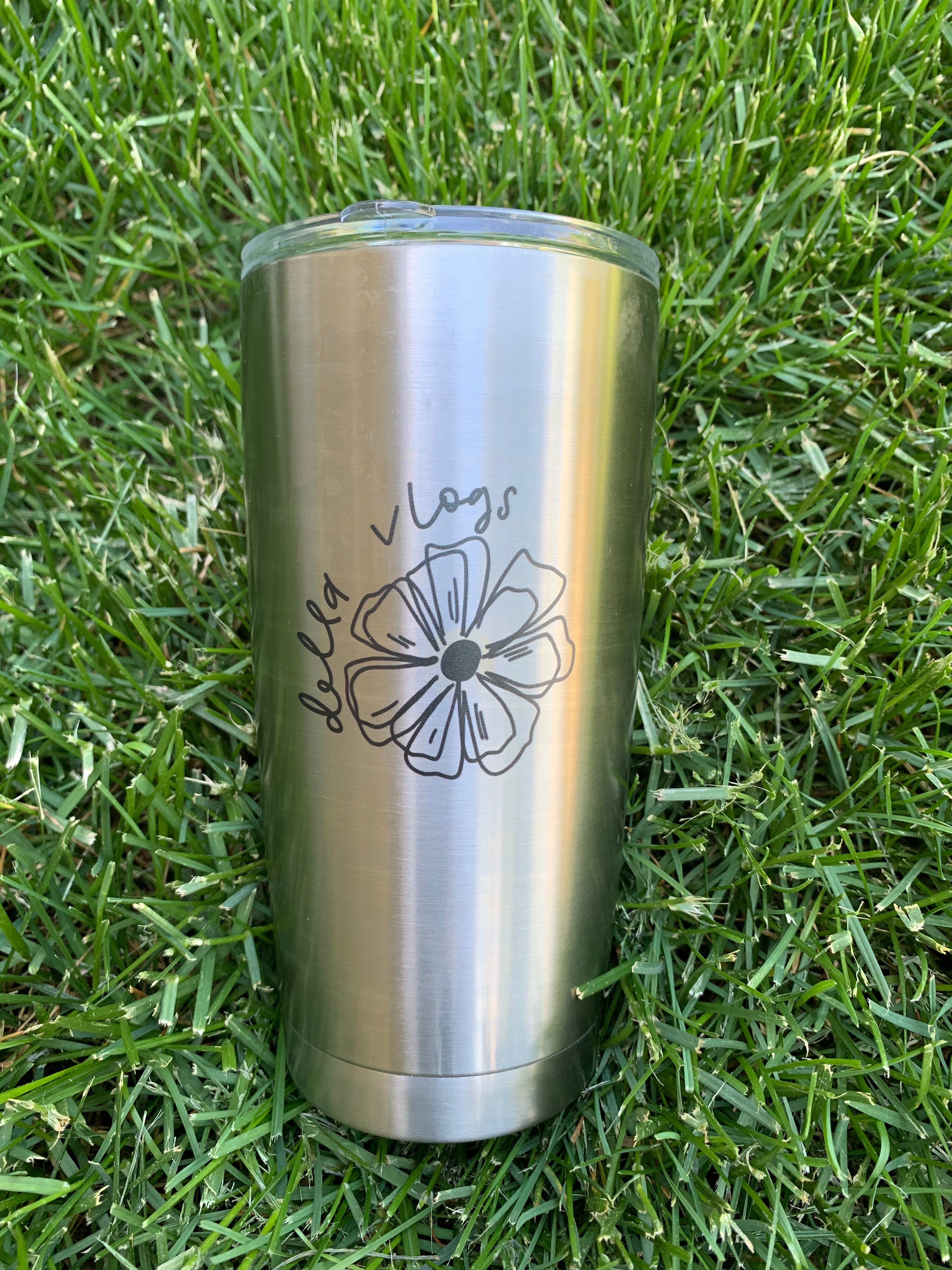 25oz Stainless Steel Violet Tumbler Daisy