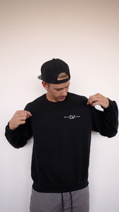 Smoky Black Crew Neck with Embroidered Logo